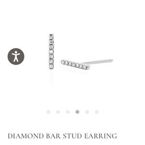 EF Collection diamond bar stud earrings